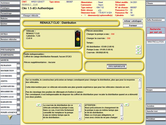 Fiche v�hicule version "Comptoir"