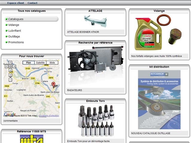 Page d'accueil version "En ligne"